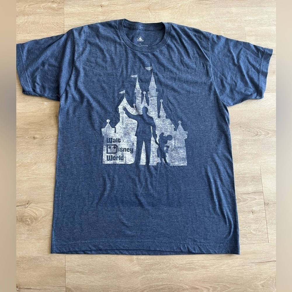 Walt Disney World Mickey Mouse T Shirt Mens L Blue Short Sleeve